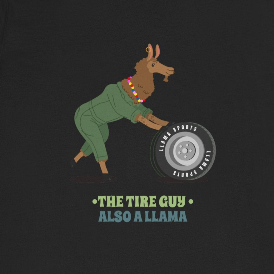Llama Tire Guy Formula 1 Unisex T-Shirt