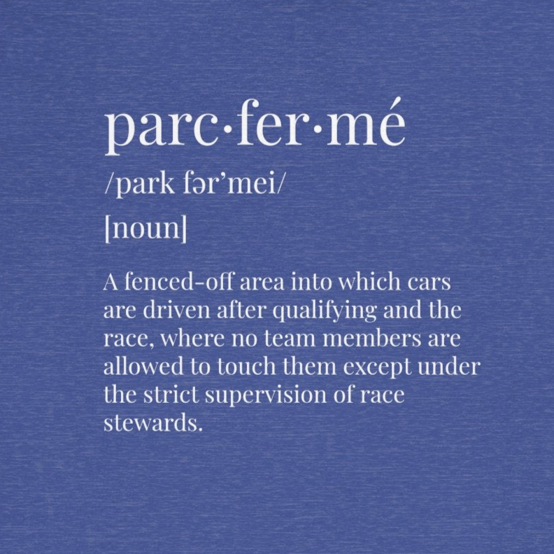 Parc Ferme Definition Formula 1 Unisex T-Shirt