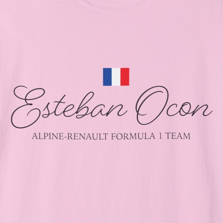 Esteban Ocon with Flag Formula 1 Comfort T-Shirt