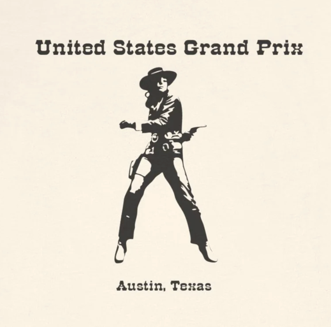 United States Grand Prix Retro Austin Texas Cowgirl Unisex T-Shirt