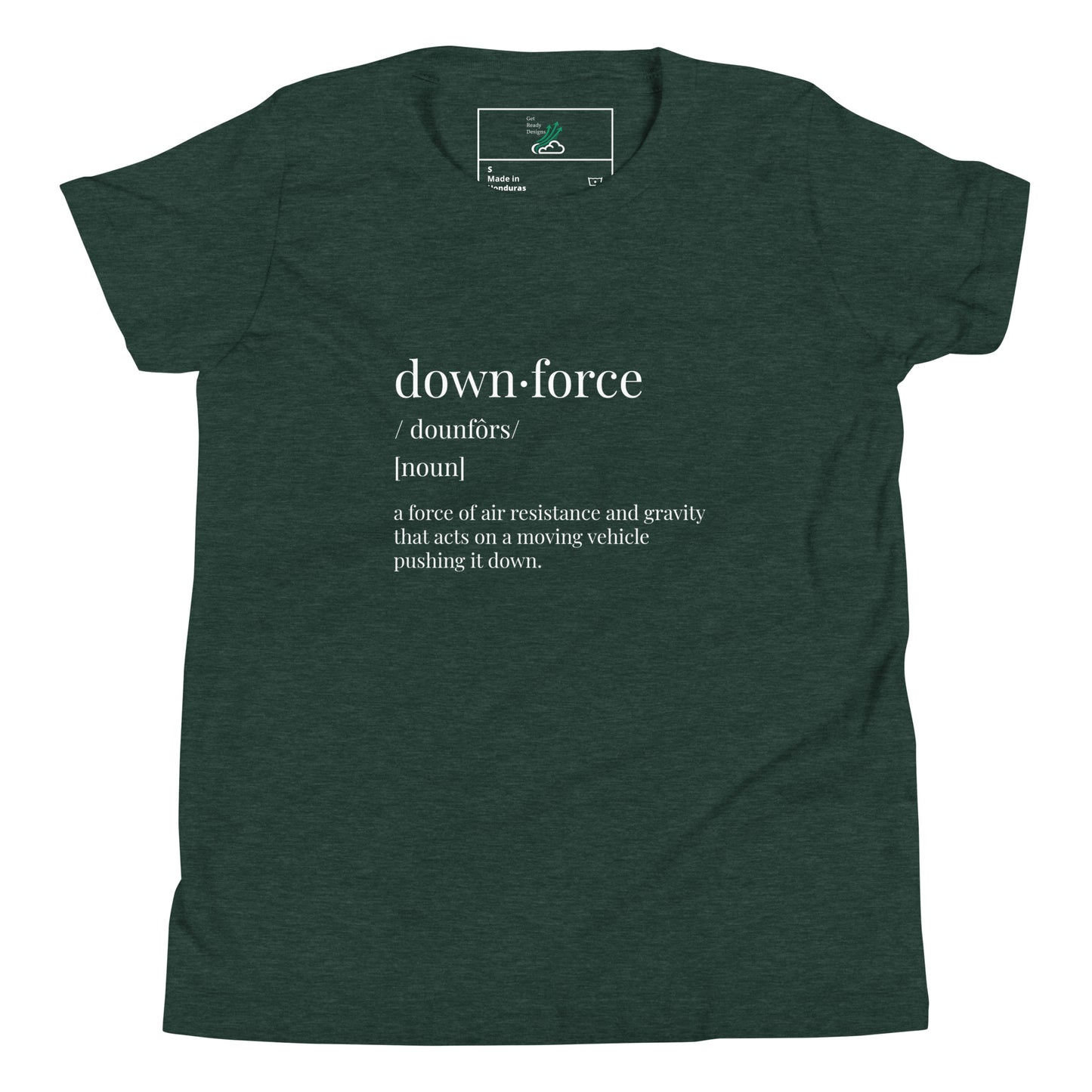 Downforce Definition Formula One Youth Short Sleeve T-Shirt